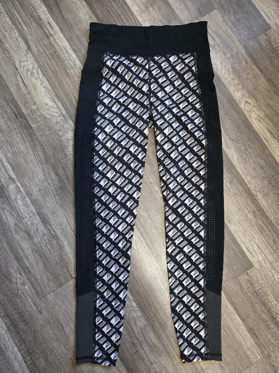Sweaty Betty Pants - Sweaty Betty Zero Gravity Black White Patterned Athletic Leggings Yoga Lulu Alo